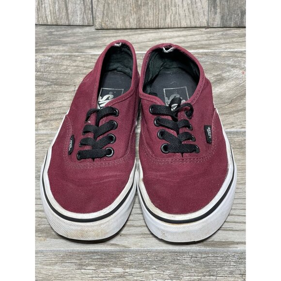 Vans Authentic Low Top Lace Up Red Skater Shoes Women's Size 5.5 - Picture 3 of 11